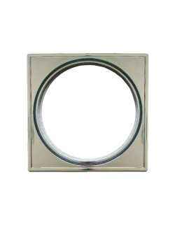 PORTA-GRELHA CROMADO QUADRADO PARA GRELHA REDONDA 100mm.